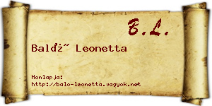 Baló Leonetta névjegykártya